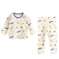 thumbnail image 3 of Lovzfmll Cotton Long Pants Pajama Set for Boys, Long Sleeve Round Neck Top & Relaxed Pants, Sleepwear Outfits for Kids 4-5 Years, 3 of 5