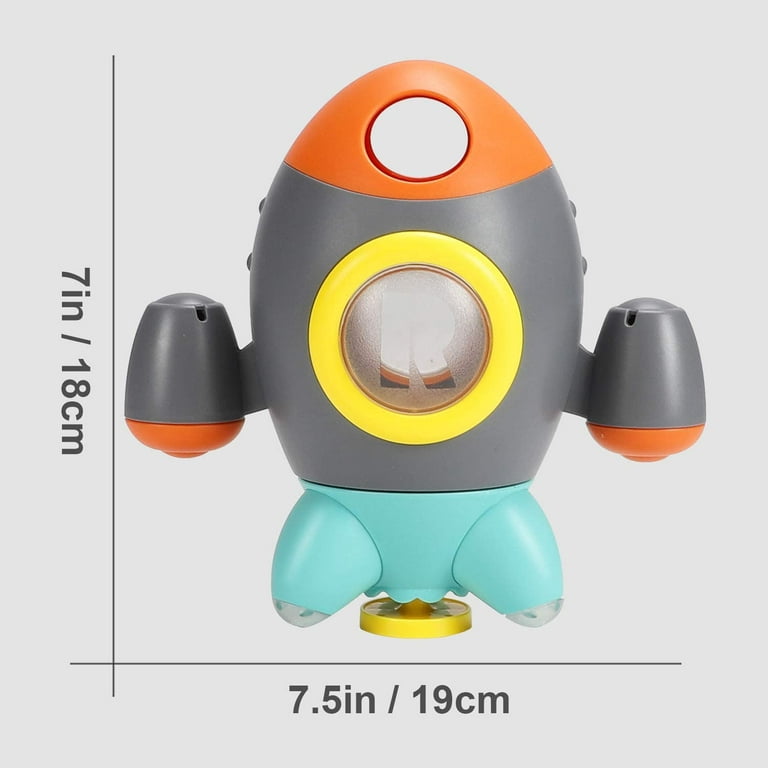 HEMRLY Bath Toys, Bath Toys for Toddlers Space Rocket, Baby Bath Toy  Rotating Spray Water for Baby, Girls and Boys Toddler Bath Toys- Grey, 6pcs  Wild