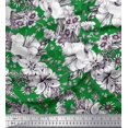 thumbnail image 1 of Soimoi polyester Crepe Fabric Leaves & Flower Floral Print Fabric by the Yard 42 Inch Wide, 1 of 3