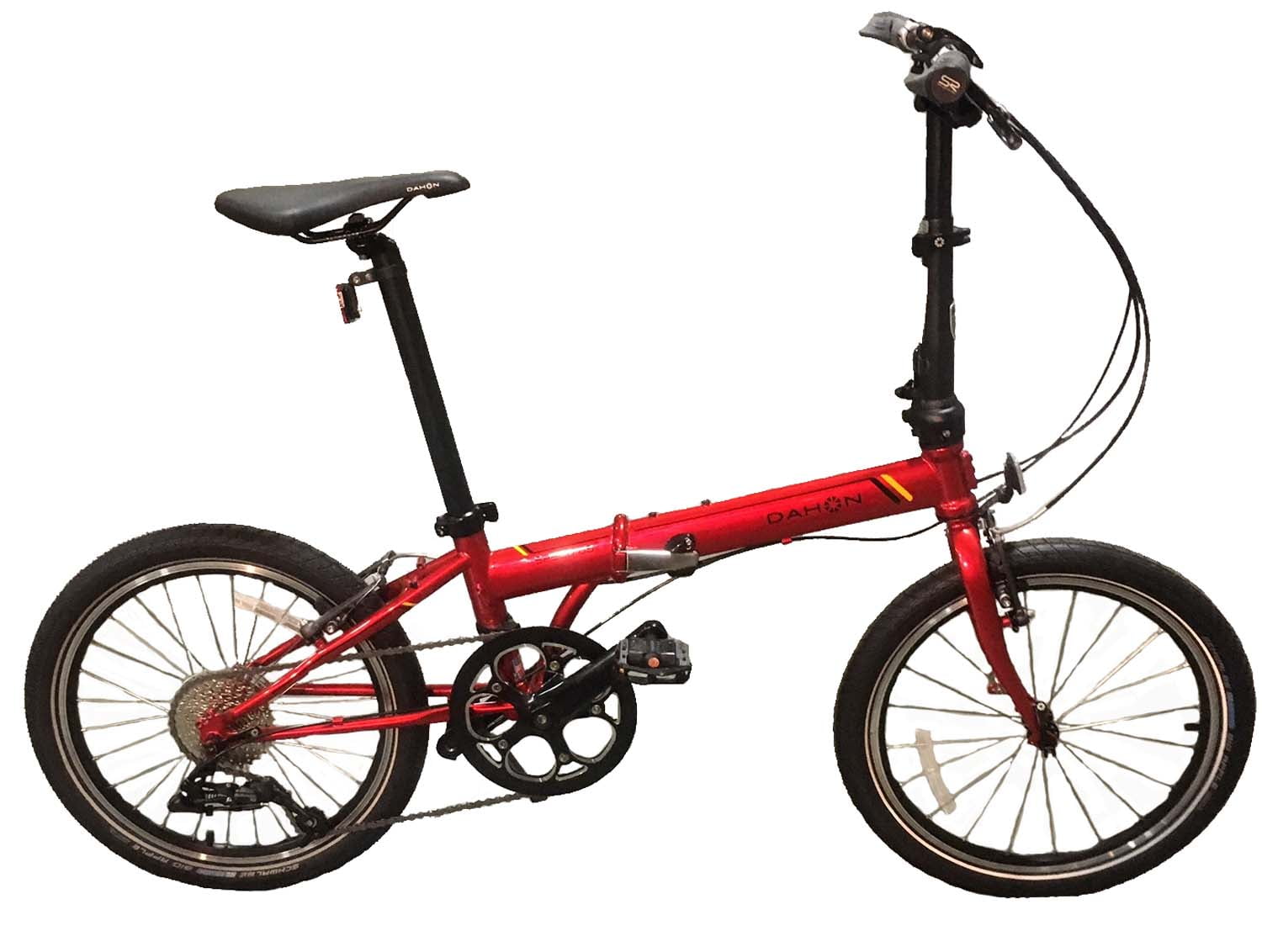 red folding bike