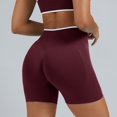 thumbnail image 4 of LIIPEE Womens Shorts Athleisure Solid Color Mid Seamless Waistband Pull-On Bike Ladies Casual Summer Tight Breathable Soft Fashion Daily Comfortable -Lifting Yoga Shorts,L, 4 of 6