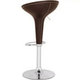 thumbnail image 4 of Set of 4 Alpha "Leather" Contemporary Bombo Style Adjustable Barstool - Coffee Baseball Stitch, 4 of 7