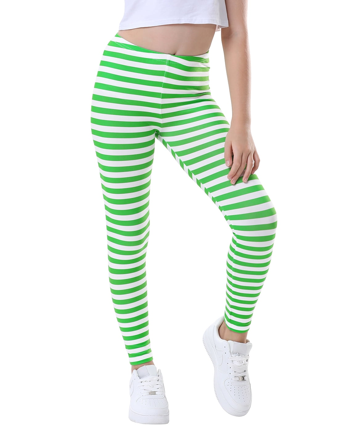 Women Ankle Length Leggings Colors Lime Green Free Size Free