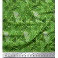 thumbnail image 1 of Soimoi Green polyester Crepe Fabric Facets Triangle Geometric Print Fabric by the Yard 42 Inch Wide, 1 of 3
