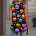 thumbnail image 5 of Hearthz Halloween Workout Tank Tops Woman Pumpkin Graphic Sleeveless Tops for Women V Neck Pleated Tunic Tops for Women, 5 of 5