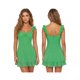 thumbnail image 2 of Vestido corto de verano para mujer, color liso, ribete de encaje, mangas acampanadas, escote en V, corte en A., 2 of 9