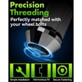 thumbnail image 6 of 14x1.5 Pitch Studs Wheel Lug Nuts, 1.5 inch Height OEM Factory Style Acorn Seat Lug Nuts, Black Finish, 7/8" Hex, 60 Degree Conical Seat, 6 of 6