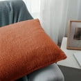 thumbnail image 2 of Home Soft Things Sherpa Pillow Cover 4 Piece Set, 20" x 20", Burnt Orange, 2 of 3
