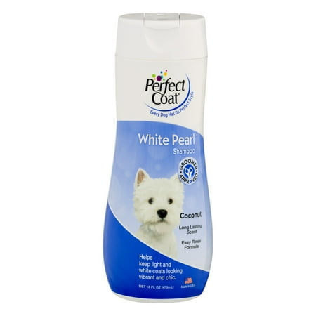 - Perfect coat white pearl coconut scented dog shampoo, 16-oz bottle