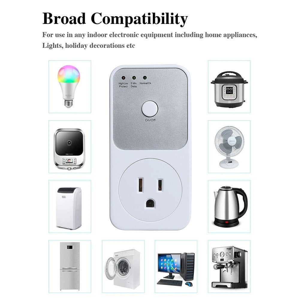 Automatic Voltage Protector Socket Switch 110V 240V/50Hz Power Surge Protection Voltage Safe Refrigerator Protect Power Tools Us