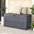 thumbnail image 4 of Gymax 120 Gal Outdoor Deck Box All-Weather Lockable Storage Bin w/ Lid & Handles Gray, 4 of 10