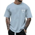 thumbnail image 1 of Huesdet T-Shirts Graphiques pour Hommes T-Shirts Décontractés Basiques à Col Rond T-Shirts à Manches Courtes Mode Tee T-Shirts avec Poche (Bleu Clair, G), 1 of 4