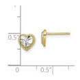 thumbnail image 4 of Auriga Fine Jewelry 14K Yellow Gold Rhodium Heart Stud Earrings for Women, 4 of 5