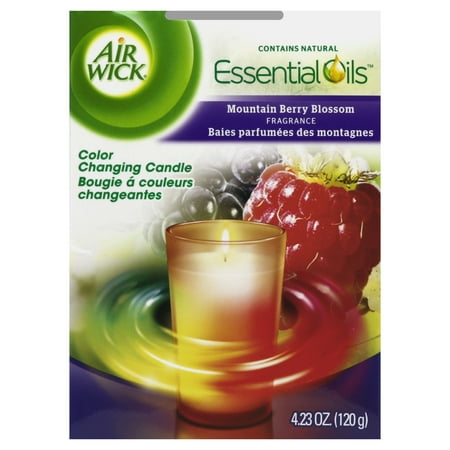 Air Wick Color Changing Scented Candle, Mountain Berry Blossom Scent, 4.23 ounce