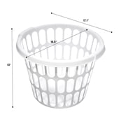 Starplast 1 Bushel Round Laundry Basket, White Plastic