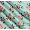 thumbnail image 3 of Soimoi Green Cotton Cambric Fabric Leaves & Rose Floral Print Sewing Fabric Yard 56 Inch Wide, 3 of 7