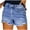 Light Blue, variant on Lenpel Jean Shorts for Women Summer High Waisted Stretchy Frayed Hem Hot Denim Shorts Trendy Casual Shorts with Pockets