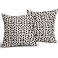 thumbnail image 4 of Polka Dot Pillow Covers 18x18 Set of 2 Black Cream Throw Pillows Boho Design Brush Strokes Decorative Outdoor Pillowcase Square Cushion Cover Linen Pillow Case for Home Sofa Couch Bed, 4 of 6