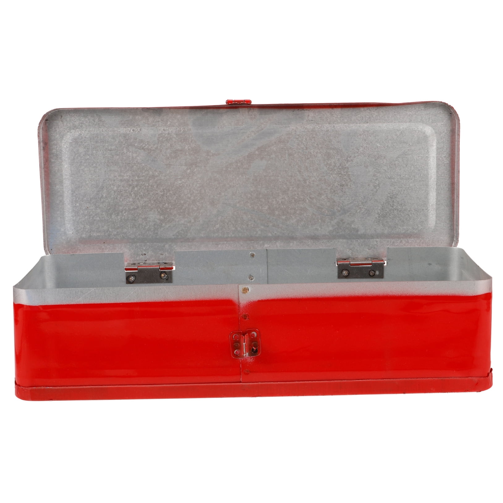 KALLORY Portable Red Metal Tool Box with Thickened Iron Material and Spacious Tool Storage