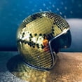 thumbnail image 4 of Casco de bola clásico con visera retráctil, espejo, casco de bola con brillo para DJ Club, escenario, bar, fiesta, boda, decoración navideña, 4 of 5