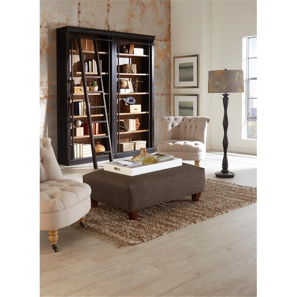 Pemberley Row Wood Black Bookcase Wall Rectangular Adjustable Shelves 80"W x 94"H x 15"D Unassembled
