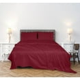 thumbnail image 3 of ROYALE LINENS 300 Thread Count 100% Long Staple Combed Cotton Sheet Set - 4 Piece King Bed Sheets - 1 Fitted, 1 Flat & 2 Pillow Cases - Soft Cool & Crisp Sheet Set (King, Stripe Burgundy), 3 of 10