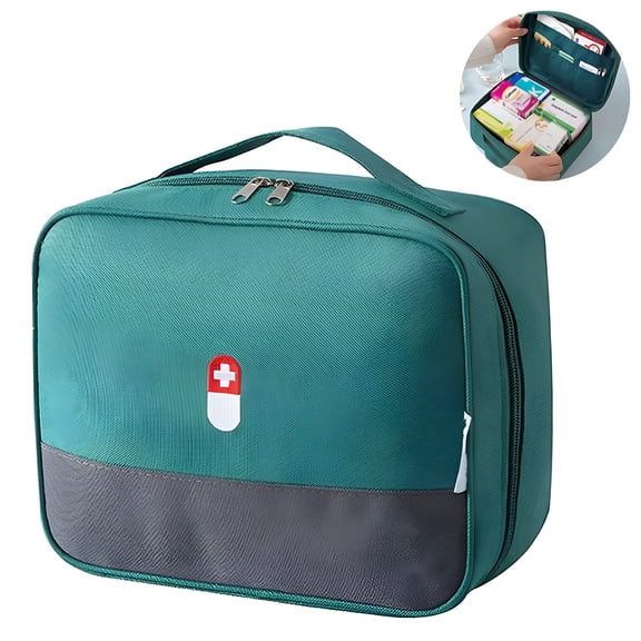 GASTROPOD Zippered First Aid Bag Medication Organizer Emergency Empty Pouch Carrier with Oxford Cloth Travel Medicine Pill Case with Handle Medical Bags(Does Not Contain Medical Supplies)