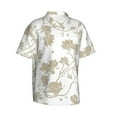 thumbnail image 2 of Balery Vintage Stylized White Color Print Men's Hawaiian Shirts Short Sleeve Beach Shirt Relaxed Fit Vacation Button Down Shirts-Medium, 2 of 9