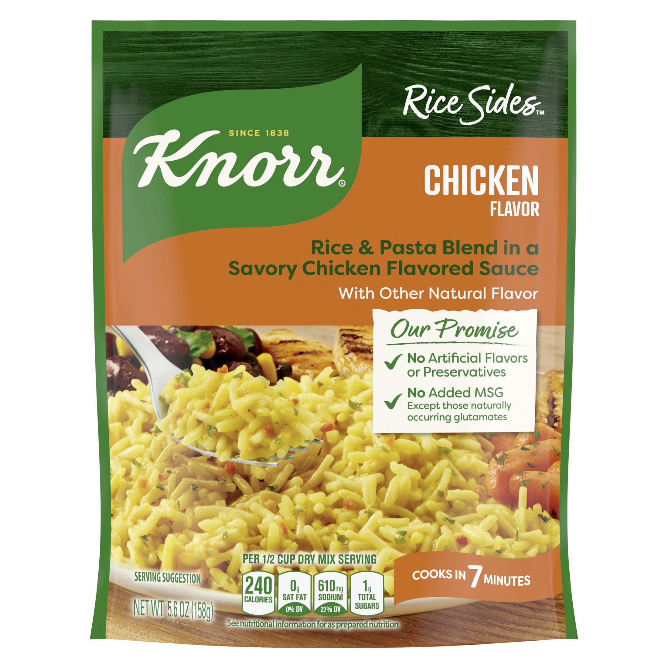 Knorr Rice Chicken Long Grain Rice and Vermicelli Pasta Blend No Artificial Flavors, No Preservatives, No Added MSG 5.6 oz