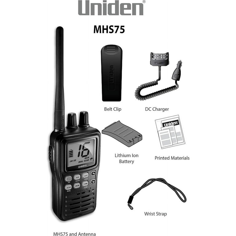 ショップレビュー ランキング 2-Way Handheld Waterproof MHS75 Uniden VHF radio Marine 受信機