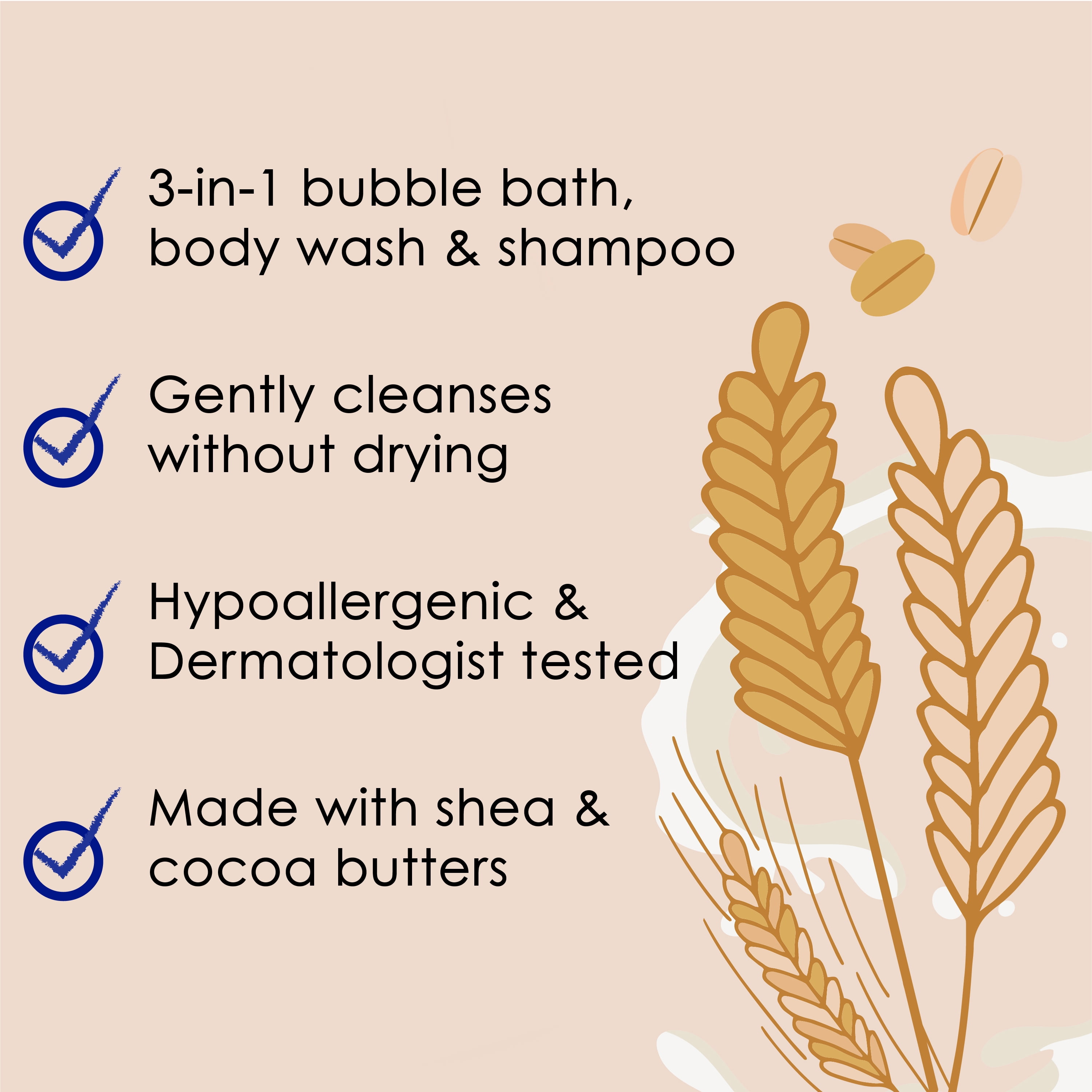Dr Teal's Kids Sensitive Skin 3-in-1 Bubble Bath, Body Wash & Shampoo with Oat & Milk, 20 fl oz
