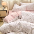thumbnail image 3 of NAYOROOM Pink White Orchid&nbsp;Pattern 100% Cotton Duvet Cover Queen Set, 3PCS Reversible Aesthetic Botanical Soft Comforter Cover, 3 of 8