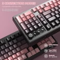 thumbnail image 4 of Freewolf-ZIYOULANG K100 Gaming Membrane Wireless 99 Keys Tri-Mode BT/2.4GHz/USB-C Computer Keyboard with Accessories Included, Pink, 4 of 9