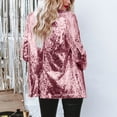 thumbnail image 4 of Pitauce Sequin Blazer for Women Solid Color Casual Open Front Jacket Long Sleeve Lapel Collar Cardigan Casual Versatile Sparkly Evening Blazer, 4 of 5