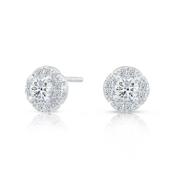 Tilo Jewelry 925 Sterling Silver Round Classic Stud Earrings with Cubic Zirconia CZ Stones | Women, Men, Unisex