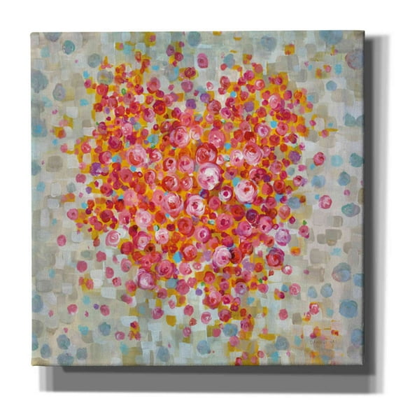Epic Graffiti 'Circle of Hearts' by Danhui Nai, Canvas Wall Art, 37"x37"