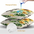 thumbnail image 4 of Throw Pillow Covers 16x16 Inch Set of 2, Sunflower Waterproof Outdoor Pillow Covers, Summer Botanical Bee Farmhouse Watercolor Decorative Cushion Pillowcases for Couch, Sofa, Bed, Garden, Patio, 4 of 9