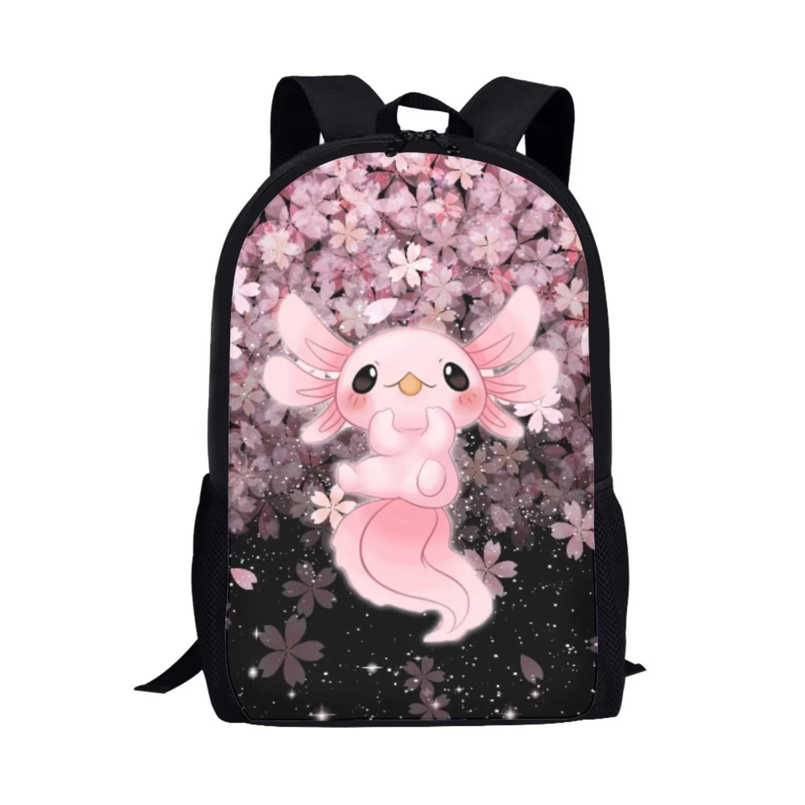 NETILGEN Cherry blossom Axolotls Pattern School Bag School Backpack for ...