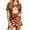 Brown-a, variant on LIIPEE Womens Halloween Ghost Graphic Pajamas Ladies Short Sleeve Tees And Shorts Holiday Pajama Set