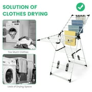 Vebreda Clothes Drying Rack, Foldable Large Drying Hanger for Indoor and Outdoor Use, White