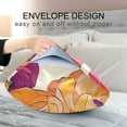 thumbnail image 4 of Yayeee Pillowcase Queen Size Set of 2 Satin Wrinkle Resistant Pillow Case, Orange Hand Drawn Floral, 4 of 8