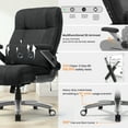 thumbnail image 3 of EOP 23.62'' Extra Wide Office Chair, 600 Lbs Big and Tall Executive Office Chair with Heat and Kneading Massage, Ergonomic Computer Chair with 3D Flip-up Arms, Black, 3 of 10
