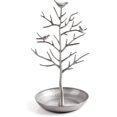 thumbnail image 2 of Tree Jewelry Stand Rack Metal for Earrings Rings Necklaces Bracelets Holder Tower Organizer Display Hanger Stand Rack with Plate for accessories, Silver, 2 of 6