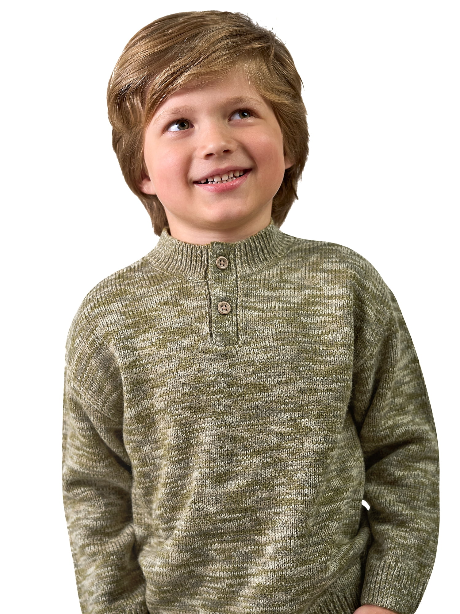 Modern Moments by Gerber Toddler Boy Yarn Dye Mock Neck Sweater, 12 Months - 5T