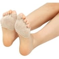 thumbnail image 2 of 4 Pairs Women's No Show Five Toe Heelless Forefoot Half Boat Socks Set, 2 of 5