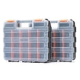 thumbnail image 4 of Double Sided Tool Organizer Box, 34 Compartment Plastic Storage Case with Removable Dividers for Screws, Hardware, & Small Parts, Portable Tool Storage & Organization, 12.6x10.6x3.1 Inch, 4 of 8