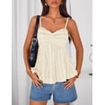 thumbnail image 4 of Wrongduck Womens V Neck Spaghetti Strap Tank Top Flowy Sleeveless Y2K Summer Going Out Cami Shirt 2026, 4 of 15