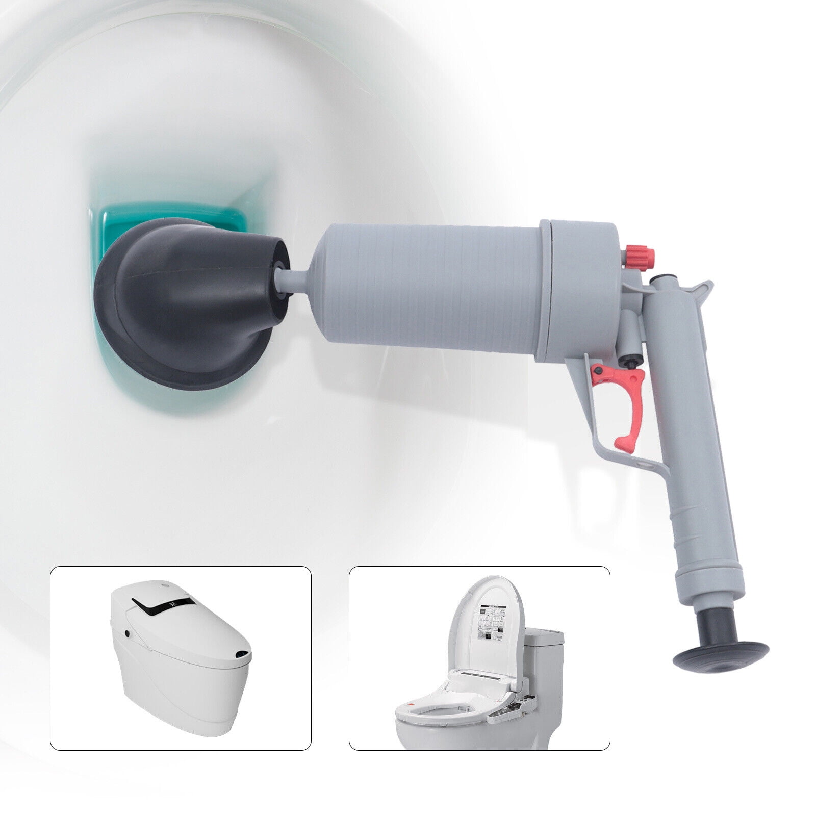 Air Drain Blaster Gun Pump High Pressure Plunger Toilet Sink Pipe Clog