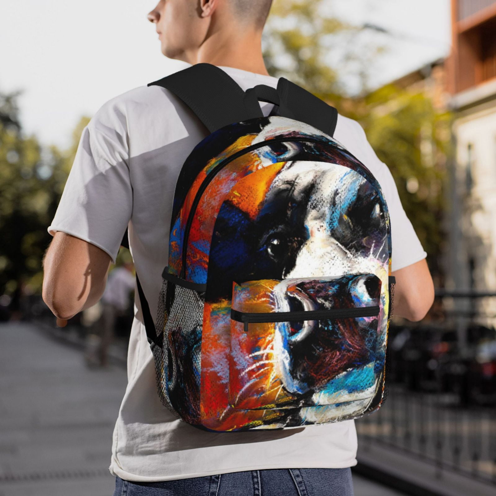 Vsdgher Cow Print Unisex Large Capacity Bookbag Schoolbag Casual Daypack for High School/College/Teens/Travel/Work
