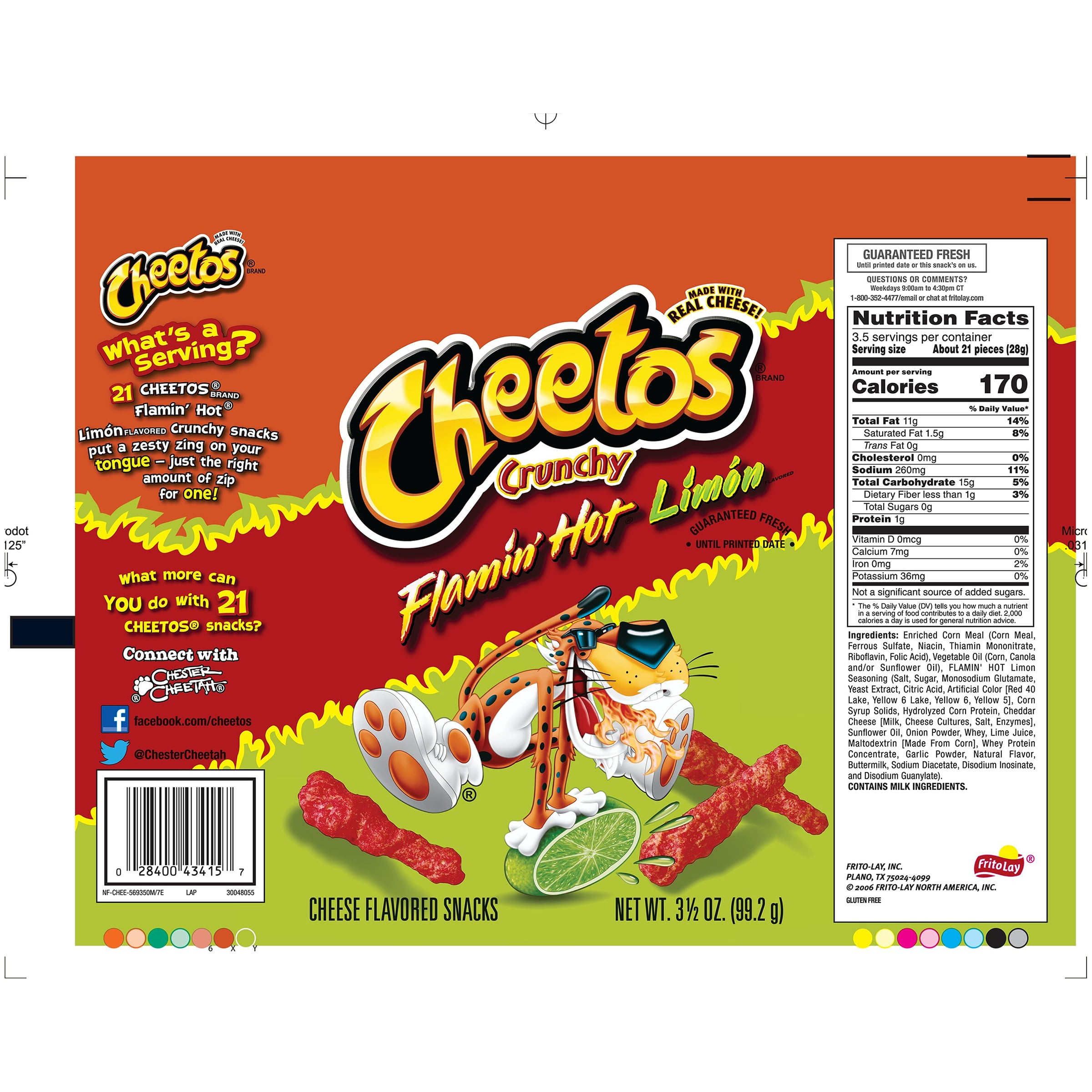 Hot Cheetos Nutrition Information Bios Pics